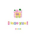 Cute baby robot I love you greeting card