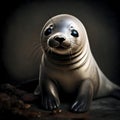 Cute baby seal - ai generated image