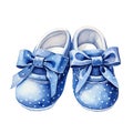 cute baby shoes in blue. Newborn boy. It\'s a boy