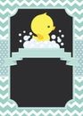 Baby shower card with cute baby rubber duck Royalty Free Stock Photo