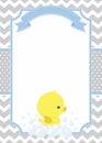 Cute baby shower card with little baby duck Royalty Free Stock Photo