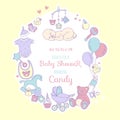 Cute baby shower invitation for boy or girl, party invitation