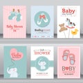 Cute baby shower invitation. vector Royalty Free Stock Photo