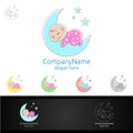 Cute Baby Sleep Logo Design for Babyshop or Babystore Concept