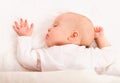 Cute baby sleeping in the bed Royalty Free Stock Photo