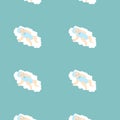 cute baby sleeping on a cloud - pattern with boy Royalty Free Stock Photo