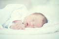 Cute Baby Sleeping With Mouth Open Royalty Free Stock Photo