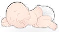 Cute Baby Sleeping Vector Royalty Free Stock Photo