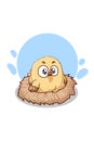 A cute baby small yellow bird vector illustration Royalty Free Stock Photo