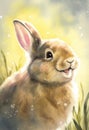 Cute baby smiling bunny rabbit cartoon