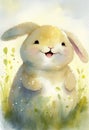 Cute baby smiling bunny rabbit