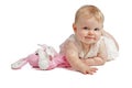 Cute baby smiling in sleeveless sundress Royalty Free Stock Photo