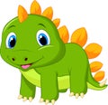 Cute baby stegosaurus cartoon
