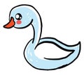 Cute baby swan, illustration, vector