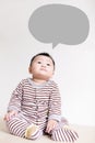 Cute Baby thinking and look up forward Royalty Free Stock Photo