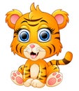 Cute baby tiger cartoon Royalty Free Stock Photo