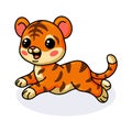 Cute baby tiger cartoon jumping Royalty Free Stock Photo