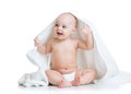 Cute baby with a towel after bath Royalty Free Stock Photo