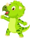 Cute baby triceratops cartoon Royalty Free Stock Photo