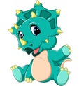 Cute baby Triceratops cartoon