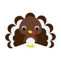 Cute baby turkey. Flat vector stock illustration on white background Royalty Free Stock Photo