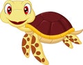 Cute baby turtle cartoon Royalty Free Stock Photo