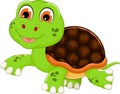 Cute baby turtle cartoon walking Royalty Free Stock Photo