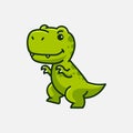 Cute baby tyrannosaurus rex cartoon dinosaur character illustration isolated Royalty Free Stock Photo