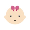 Cute baby vector illustration, simple baby face icon