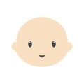 Cute baby vector illustration, simple baby face icon Royalty Free Stock Photo