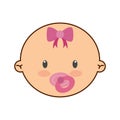 Cute baby vector illustration, simple baby face icon Royalty Free Stock Photo