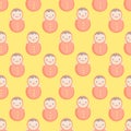 Cute Baby Vector seamless pattern with roly-poly Royalty Free Stock Photo