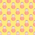 Cute Baby Vector seamless pattern with roly-poly