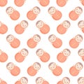Cute Baby Vector seamless pattern with roly-poly Royalty Free Stock Photo