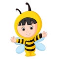 Cute baby wearing a bee suit