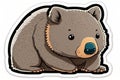 Cute baby wombat sticker, Australian native animal series