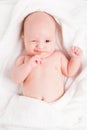 Cute baby wrapped into towels Royalty Free Stock Photo