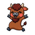 Cute baby yak cartoon posing Royalty Free Stock Photo