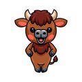 Cute baby yak cartoon standing Royalty Free Stock Photo