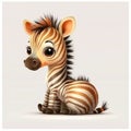 A Cute Baby Zebra that Steals Hearts, A Cartoon Style - Generative AI