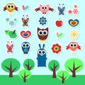 Cute babyish stickers set Royalty Free Stock Photo