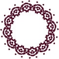 Cute background circle border frame with flower petals