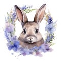 Cute background watercolor spring bunny nature rabbit easter background animal design Royalty Free Stock Photo
