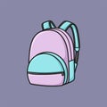 Cute Backpack Cartoon Vector Illustration Isolated Royalty Free Stock Photo