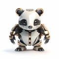 Cute badger robot with golden elements, robotic animal isolated over white background. Created with generative Ai