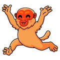 Cute bald uakari monkey cartoon running