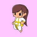 Cute Balinese girl cartoon illustration