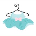 Cute Blue Ballerina Ballet Costume Illustration Vector Clipart