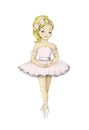 Cute Ballerina Girl. Blond dancer