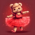 Cute ballerina teddy artwork